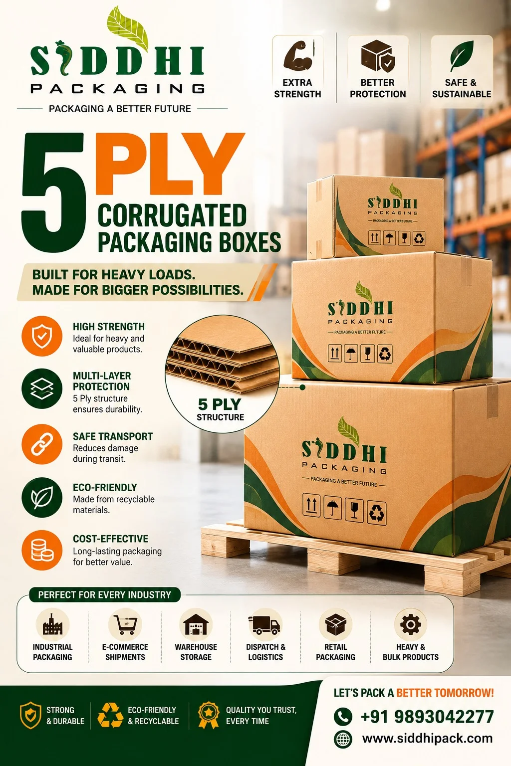 5 Ply Corrugated Packaging Boxes in Indore